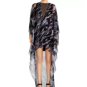 Halston Heritage Caftan Holiday Cocktail Elegant Black Women's Dress XS